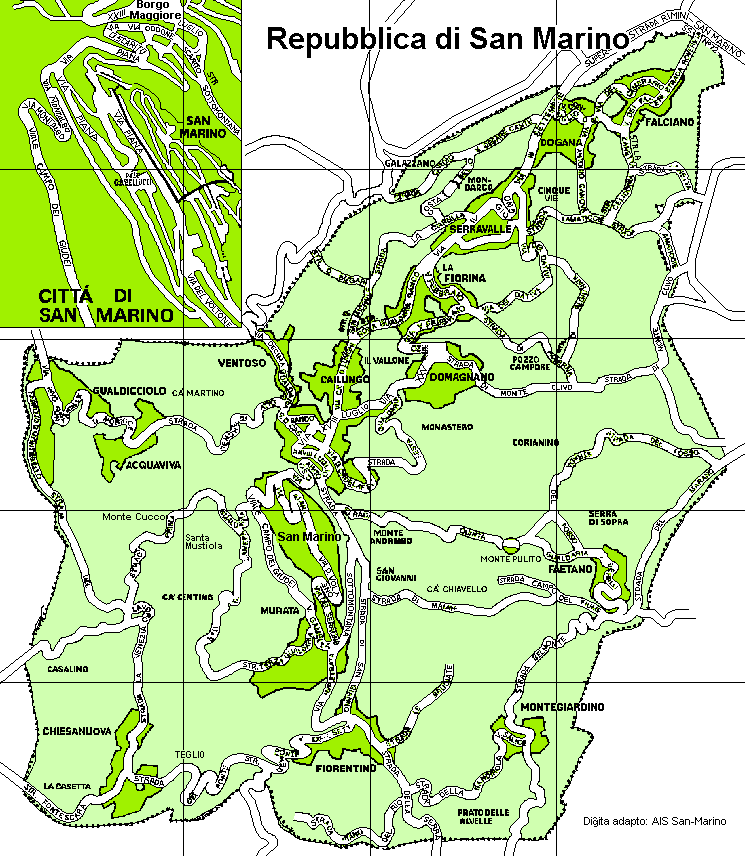 san marino karta SAN MARINO Karta San Marina – Autokarta – Plan grada – Zemljovid  san marino karta